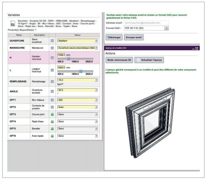 The Interactive Productconfigurator of eCATALOGsolutions Technology by CADENAS.