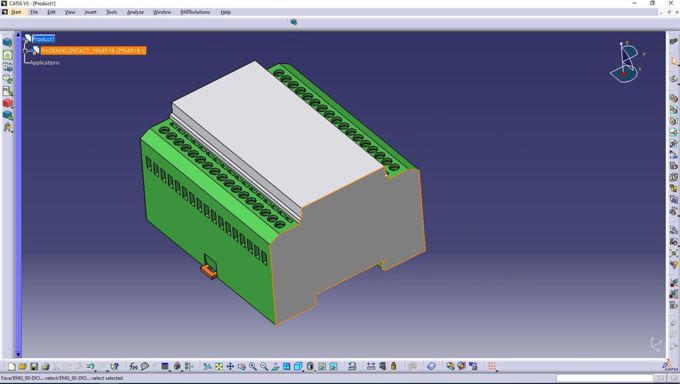 Modulo PHOENIX CONTACT per il circuito di protezione come Digital Twin per la progettazione CAD