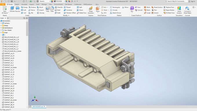Harting Crimpanschluss als Digital Twin für CAD Konstruktion