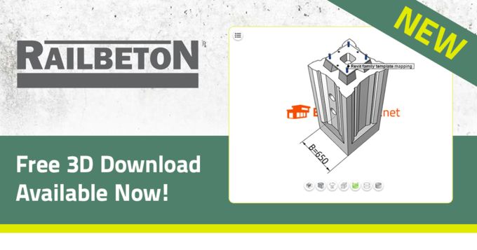 RAILBETON offers comfortable download of 3D BIM CAD Data powered by CADENAS