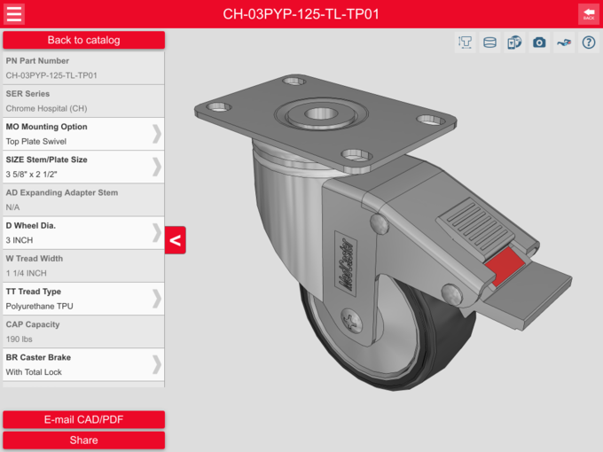 Colson Group 3D CAD App Caster