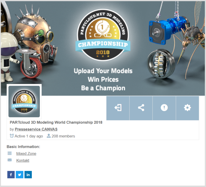 Es geht weiter! Die neue PARTcloud.net 3D Modeling World Championship ist online.