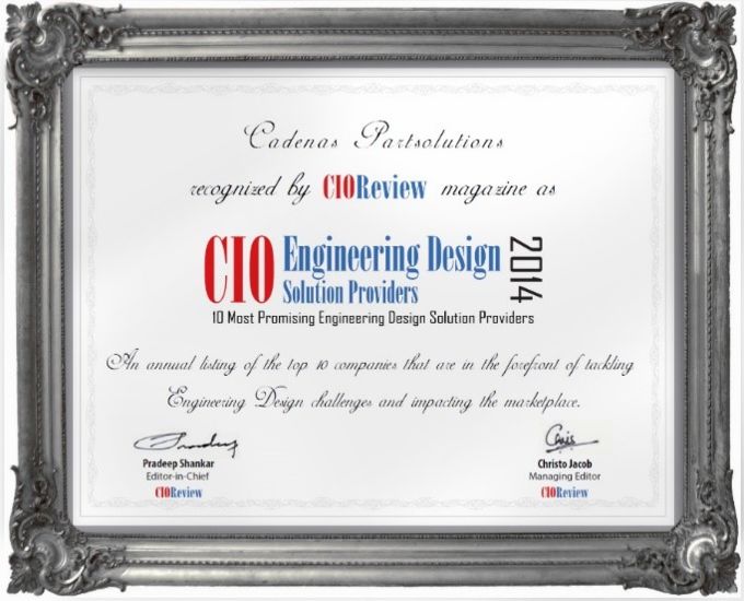 Das CIO Review Magazin zeichnet CADENAS als einer der zehn vielversprechendsten „Engineering Design Solution Providers“ aus