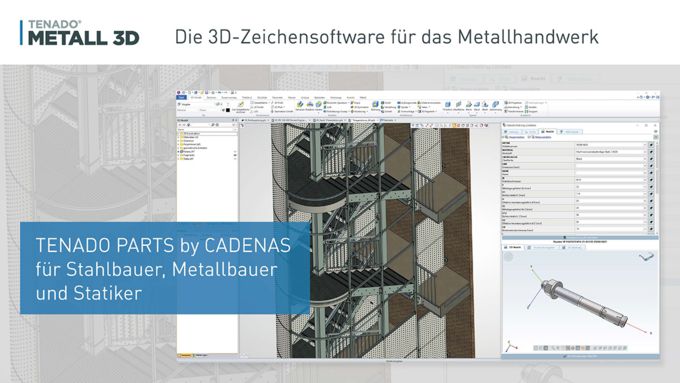 Tenado: 3D CAD Teile für Stahlbauer, Metallbauer und Statiker von CADENAS