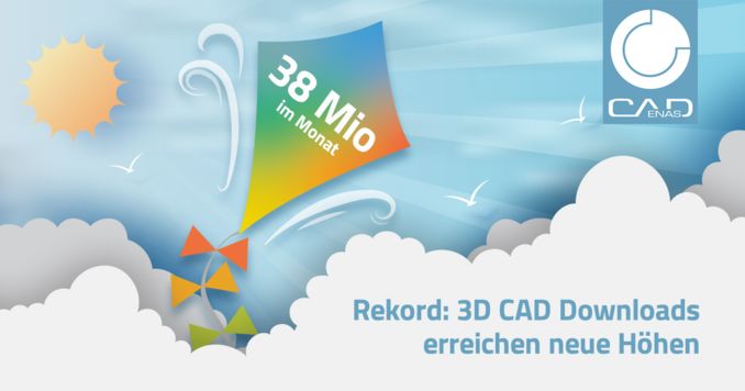 3D CAD Downloads weiter im Aufwind – CADENAS verzeichnet erstmals über 38 Mio. heruntergeladene CAD Modelle im Monat.