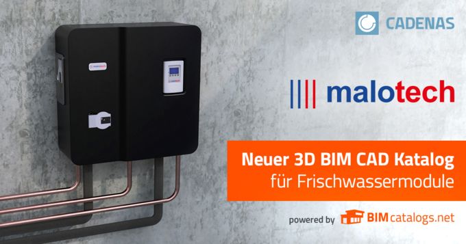 malotech veröffentlicht neuen 3D BIM CAD Produktkatalog für Frischwassermodule powered by CADENAS.