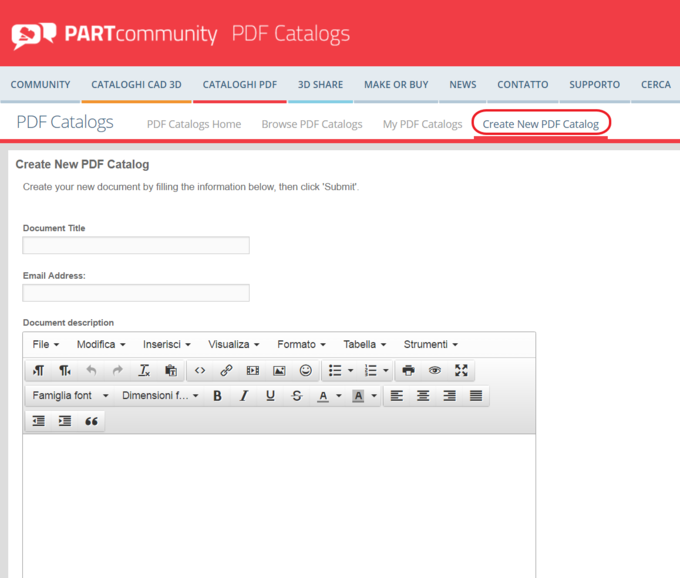 Create New PDF Catalog