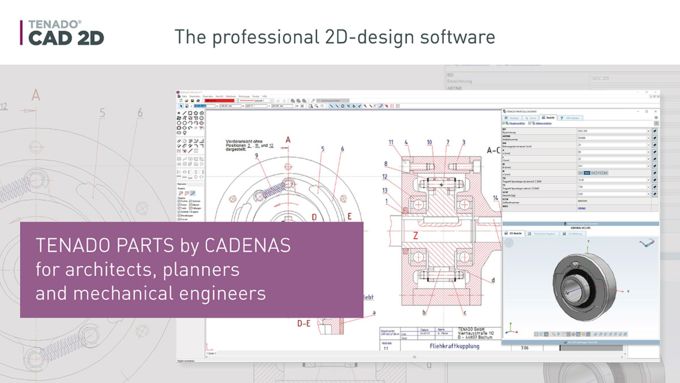 Tenado: 2D CAD parts for architects, mechanical engineers and planners from CADENAS