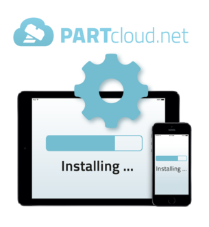 PARTcloud.net App install on the mobile device.
