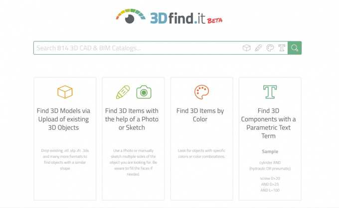 Top départ pour 3Dfind.it, le nouveau moteur de recherche visuel de composants 3D