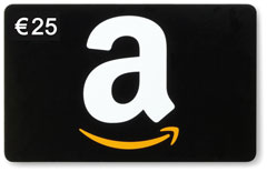 Every week you can win an Amazon voucher worth 25 EUR.