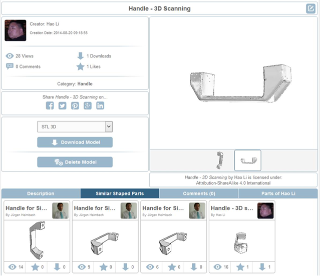 PARTcloud in the 3D CAD Downloadportal PARTcommunity