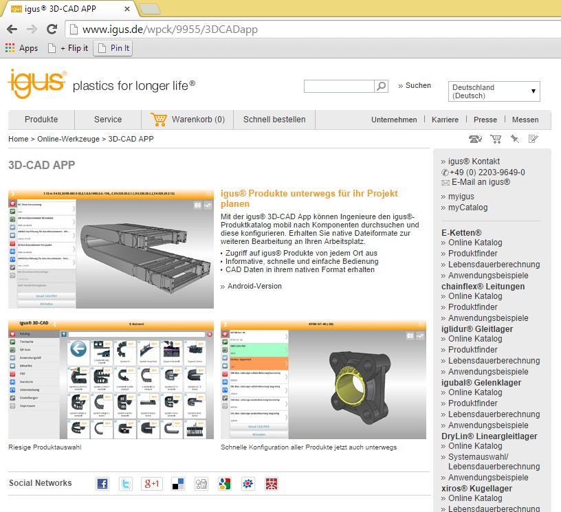 igus(R) 3D CAD App by CADENAS