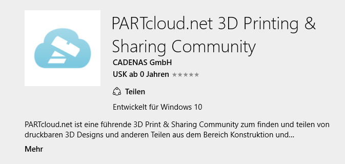 Die PARTcloud.net App gibt es jetzt auch für Windows 10.