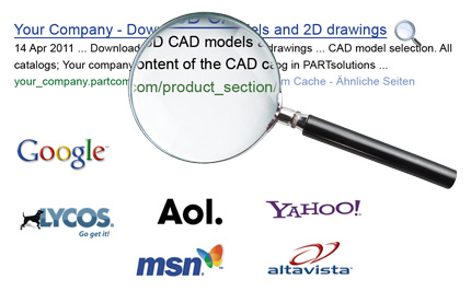 Gain more customers with links optimized for search engines to support your 3D CAD catalog