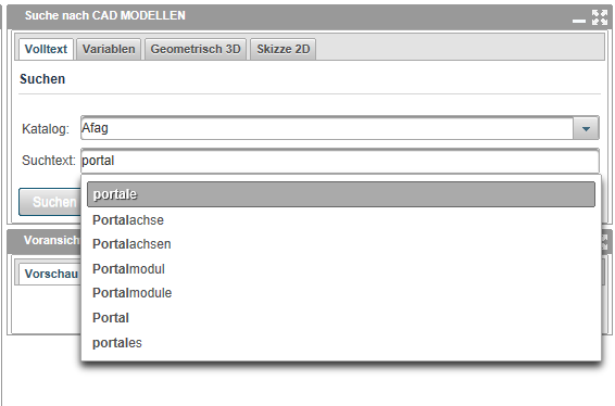 Autocompletamento della ricerca per testo in PARTcommunity 3.0 