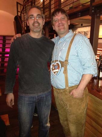 Brady showing Americans know how to wear Lederhosen!