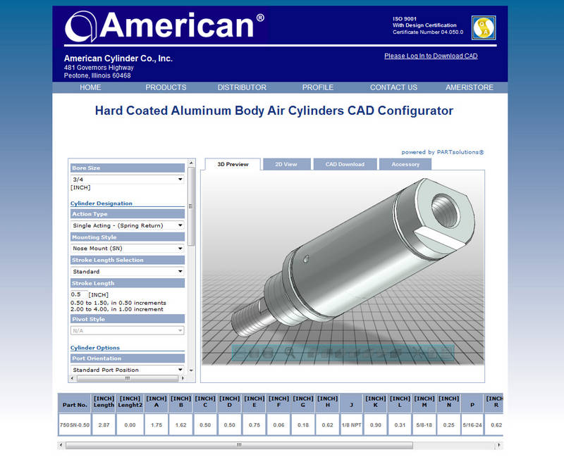 American Cylinder Launches New Website Featuring 3D Product Configurator With CAD Download Capabilities